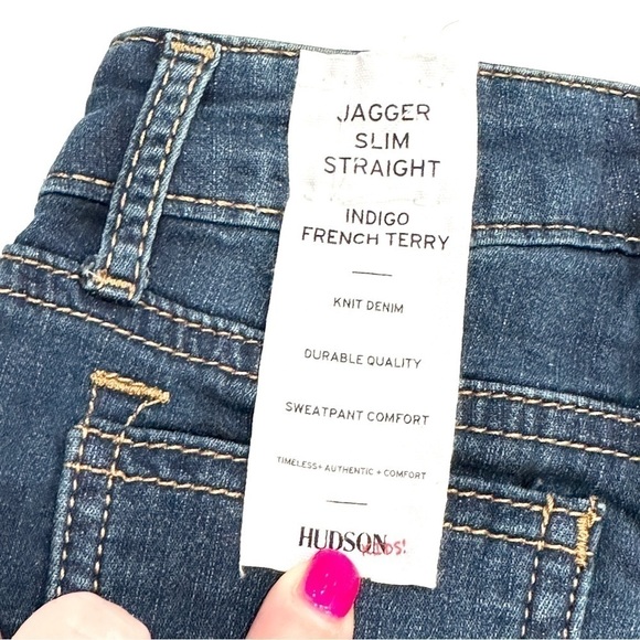 NWT Hudson Kids Knit Jagger Slim Straight Dark Wash Toddler Jeans - Picture 6 of 6